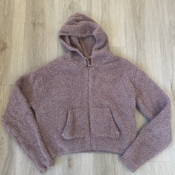 Skims Cozy Knit Loungewear Hoodie L/XL & Wide Leg Pants S\M Set Rose Clay - Picture 2 of 10